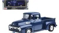 Vintage 1956 Ford F-100 Blue Diecast Model 1/24 by Motormax - Classic Pickup Collectible