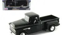 1955 Chevrolet 5100 Stepside Pickup Truck Black 1/24 Diecast Model by Motormax