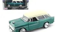 Vintage 1955 Chevrolet Nomad Green 1/24 Diecast Model Car by Motormax
