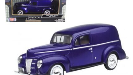 1940 Ford Sedan Delivery Purple Metallic 1/24 Diecast Model Car by Motormax - Collectible Classic