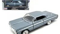 1964 Chevrolet Impala Blue 1/24 Diecast Model Car by Motormax - Classic Collectible