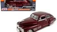 1948 Chevrolet Aerosedan Fleetline Diecast Model - Dark Red Metallic 1/24 by Motormax
