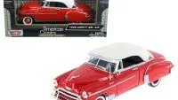 1950 Chevrolet Bel Air Red 1/24 Diecast Model Car by Motormax - Classic Collectible