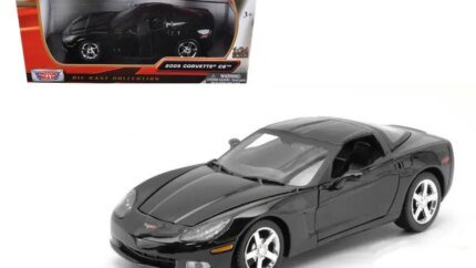 2005 Chevrolet Corvette C6 Coupe Black 1/24 Diecast Model Car by Motormax - Collectible Excellence
