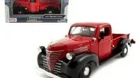Vintage 1941 Plymouth Pickup Red 1/24 Diecast Model by Motormax - Collectible Classic