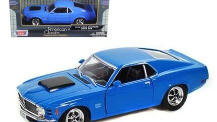 Vintage 1970 Ford Mustang Boss 429 Blue 1/24 Diecast Model by Motormax