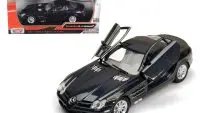 Mercedes McLaren SLR Metallic Black 1/24 Diecast Model Car by Motormax - Premium Collectible