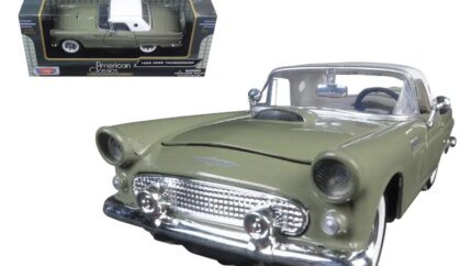 1956 Ford Thunderbird Green 1/24 Diecast Model Car by Motormax - Classic Collectible