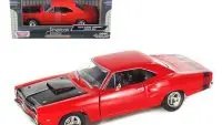1969 Dodge Coronet Super Bee Red 1/24 Diecast Model Car by Motormax - Collectible Classic