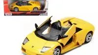 Stunning Yellow Metallic Lamborghini Murcielago Roadster 1/24 Diecast Model by Motormax