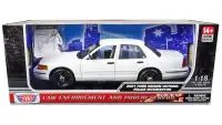 2001 Ford Crown Victoria Police Car Unmarked White 1/18 Diecast Model by Motormax - Custom Builder’s Kit