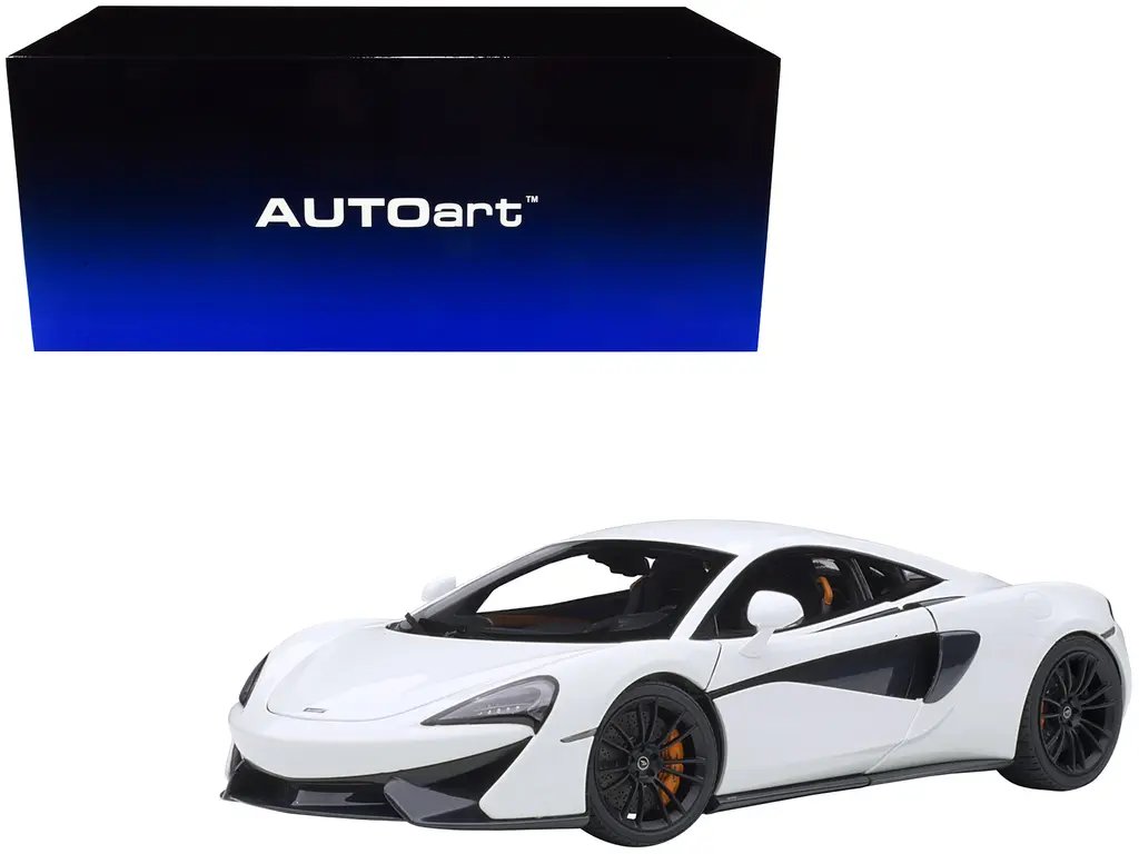 Stunning McLaren 570S White with Black Wheels 1/18 Model Car by Autoart