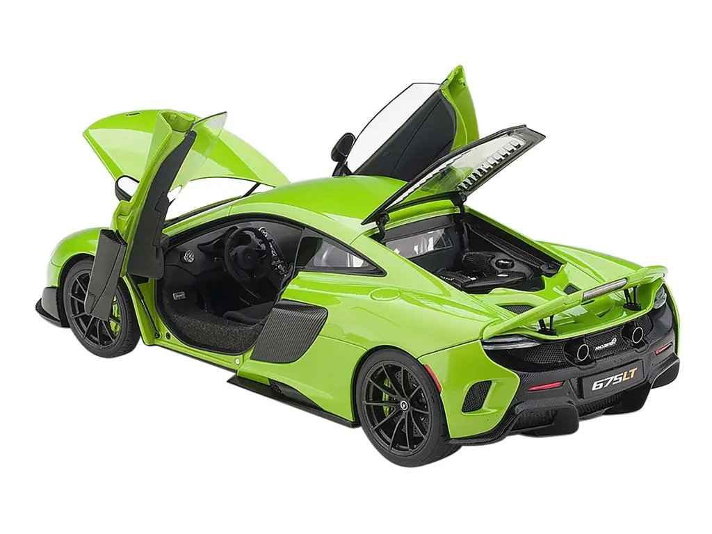 Exclusive McLaren 675LT Napier Green 1/18 Model Car by Autoart with Black Wheels