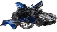 Stunning McLaren P1 Azure Blue 1/18 Model Car by Autoart: Metallic Dark Blue & Carbon Fiber Masterpiece