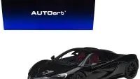 McLaren P1 Fire Black 1/18 Model Car by Autoart: Red & Black Interior Collectible