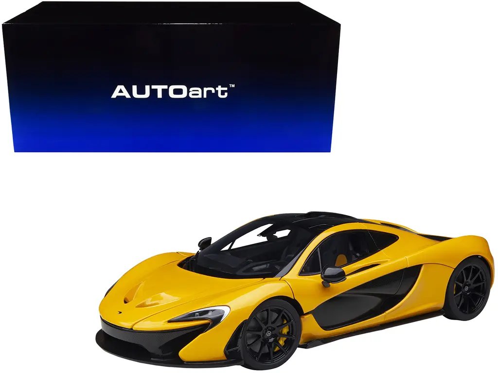 McLaren P1 Volcano Yellow 1/18 Model Car by Autoart: Premium Collectible with Yellow & Black Interior