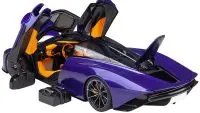 McLaren Speedtail Lantana Purple 1/18 Model Car by Autoart with Black Top & Yellow Interior