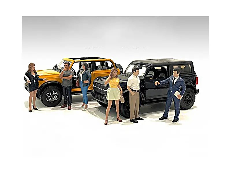 American Diorama ‘The Dealership’ 6-Piece Figurine Set for 1/18 Scale Model Displays