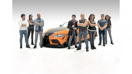 Car Meet 3 Figure Set - 8-Piece 1/18 Scale Model by American Diorama