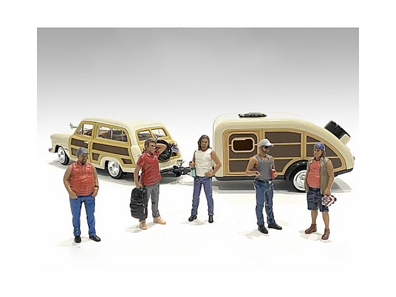 American Diorama 1/18 Scale Campers 5-Piece Figure Set for Model Dioramas