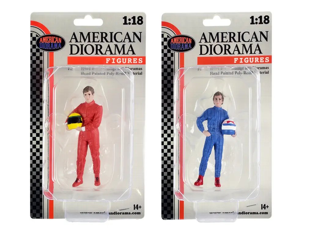 80's Racing Legends Figures A & B Set for 1/18 Scale Models by American Diorama 3 80's Racing Legends Figures A & B Set for 1/18 Scale Models by American Diorama - Image 3
