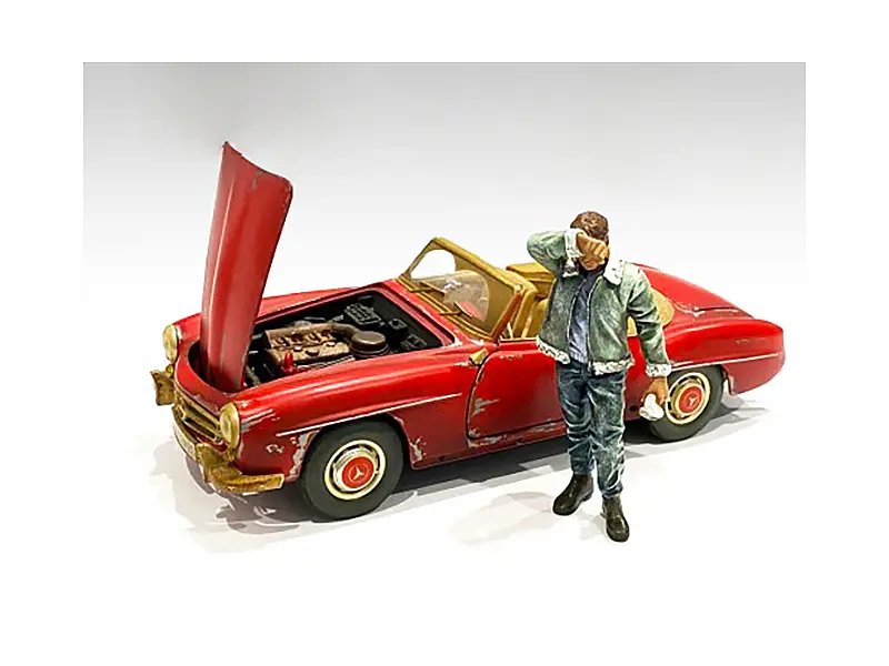 Realistic 1/24 Scale Auto Mechanic Sweating Joe Figurine by American Diorama – Perfect for Model Car Enthusiasts
