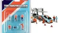 American Diorama Team Transporter Crew Diecast Set: 6-Piece 1/64 Scale Model Accessories