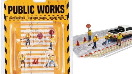 American Diorama 1/64 Scale Public Works Diecast Set – 7 Piece Figurines for Collectors