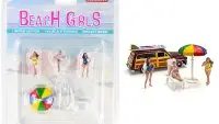 Beach Girls 5-Piece Diecast Set for 1/64 Scale Models by American Diorama