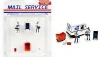 Limited Edition 1/64 Scale Mail Service Diecast Set - 6 Piece American Diorama Collectible