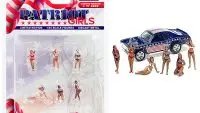 Limited Edition Patriot Girls 6-Piece Diecast Figurines Set for 1/64 Scale Models by American Diorama