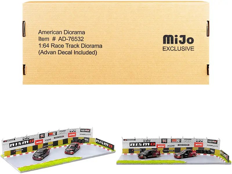 Race Track Advan Diorama with Decals for 1/64 Scale Model Cars by American Diorama