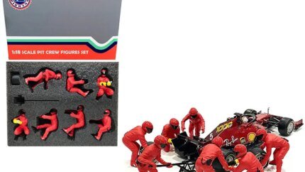Formula One F1 Pit Crew 7 Figurine Set Team Red Release II for 1/18 Scale Models by American Diorama