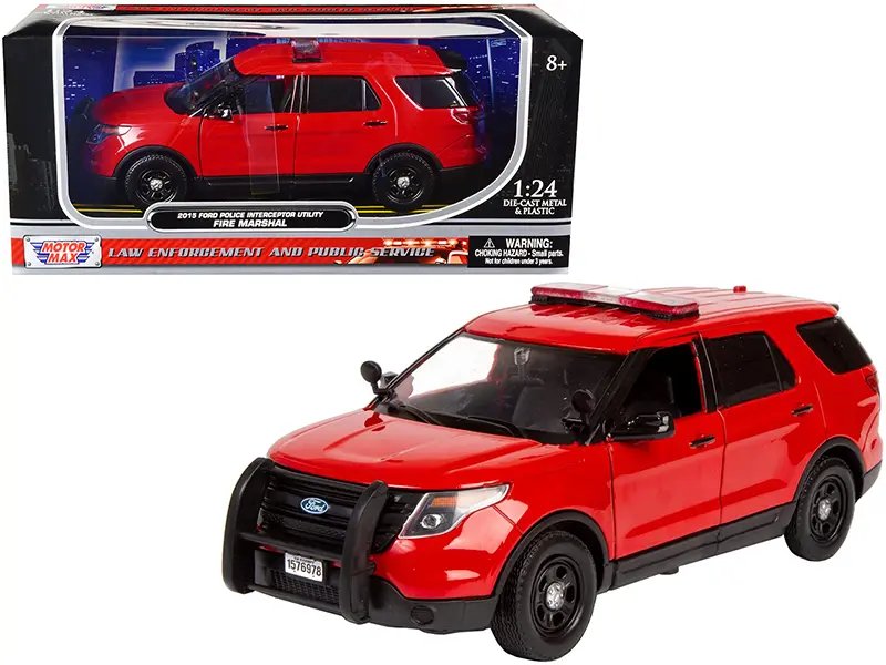 Diecast Model Cars wholesale toys dropshipper drop shipping 2015 Ford Police Interceptor Utility Fire Marshal Plain Red 1/24 Motormax 76978 drop shipping wholesale drop ship drop shipper dropship dropshipping toys dropshipper diecast drop shipper dro 2015 Ford Police Interceptor Utility Fire Marshal Red 1/24 Diecast Model Car by Motormax