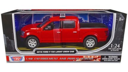 2019 Ford F-150 Lariat Fire Dept Red Diecast Truck 1/24 by Motormax