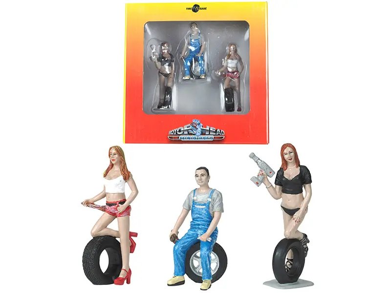 Motorhead Miniatures 1/24 Tire Brigade Figurine Set – Andie, Derek & Michele
