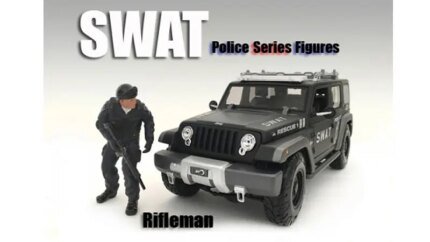 Realistic SWAT Team Rifleman Figure for 1:18 Scale Models by American Diorama