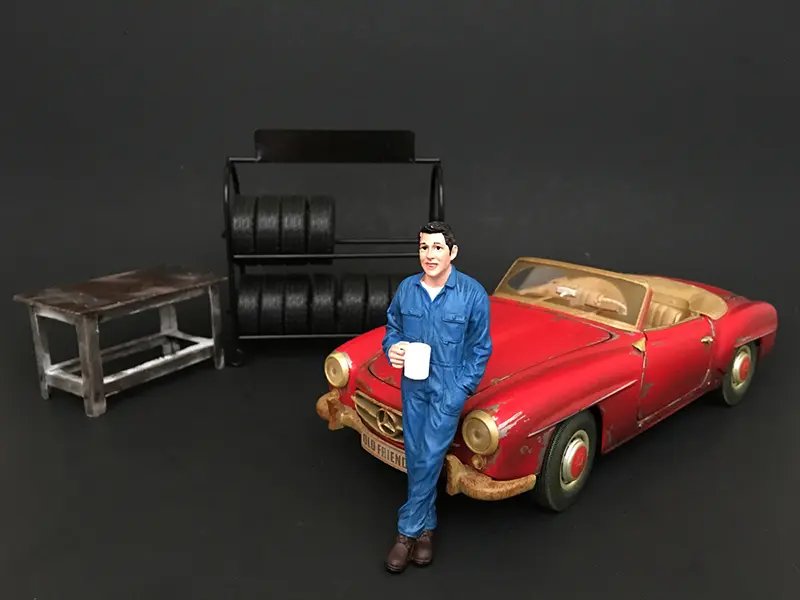 Diecast Model Cars wholesale toys dropshipper drop shipping Mechanic Larry Taking Break Figure For 1:24 Scale American Diorama 77495 drop shipping wholesale drop ship drop shipper dropship dropshipping toys dropshipper diecast drop shipper dropshippe Mechanic Larry Taking Break Figurine for 1/24 Scale Models by American Diorama