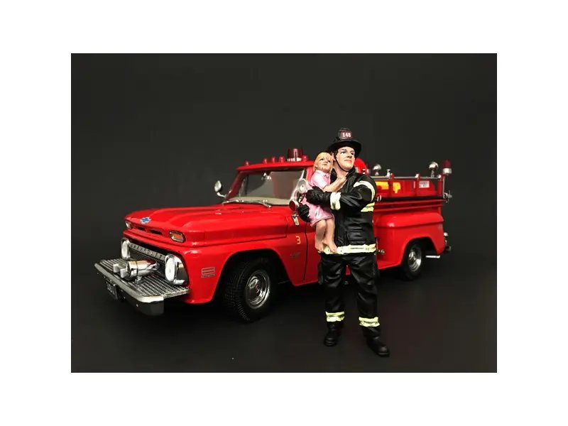 Diecast Model Cars wholesale toys dropshipper drop shipping Firefighter Saving Life with Baby Figurine Figure For 1:24 American Diorama 77510 drop shipping wholesale drop ship drop shipper dropship dropshipping toys dropshipper diecast drop shipper d Heroic Firefighter with Baby Figurine for 1:24 Diorama Models - American Diorama