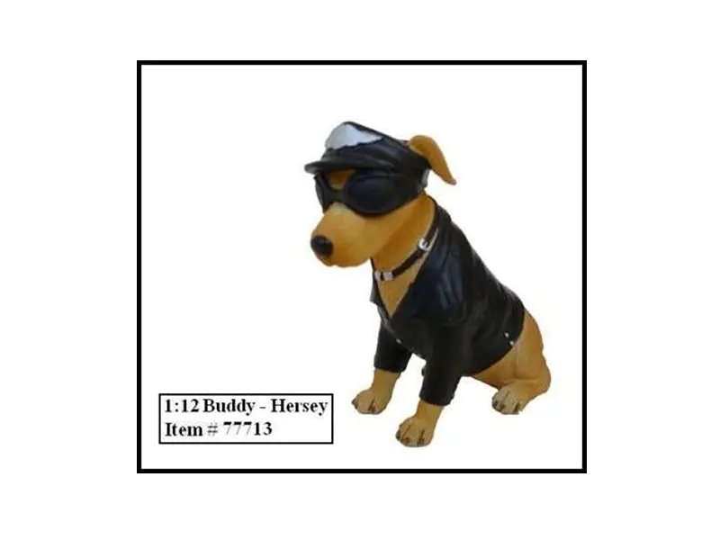 Realistic Biker’s Dog ‘Buddy Hersey’ 1:12 Figure by American Diorama
