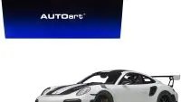 Exclusive Porsche 911 GT2 RS Weissach 1/18 Model Car by Autoart - White with Carbon Stripes
