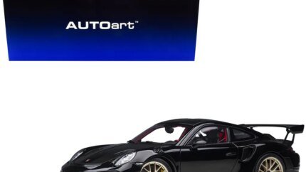 Exclusive Porsche 911 GT2 RS Weissach 1/18 Model Car by Autoart - Black with Carbon Stripes