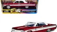 1964 Chevrolet Impala Lowrider Candy Red Metallic 1/24 Diecast Model Car by Motormax