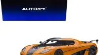 Stunning 1/18 Koenigsegg Agera RS Cone Orange Model Car by Autoart with Black Carbon Accents