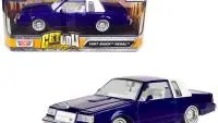 1987 Buick Regal Candy Blue Metallic Diecast Model Car 1/24 by Motormax – Get Low Series