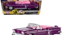 1958 Chevrolet Impala Convertible Lowrider Diecast Model Car 1/24 - Purple Metallic by Motormax
