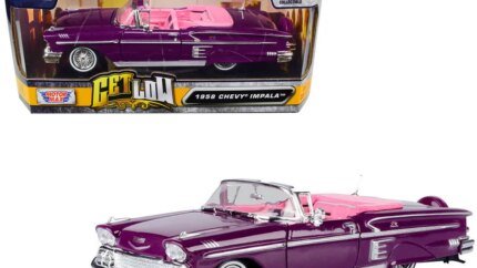 1958 Chevrolet Impala Convertible Lowrider Diecast Model Car 1/24 - Purple Metallic by Motormax