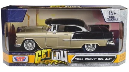 1955 Chevrolet Bel Air Lowrider Diecast Model 1/24 - Motormax 'Get Low' Series