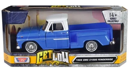 1966 GMC C1000 Fenderside Lowrider Blue Diecast Model Car 1/24 by Motormax