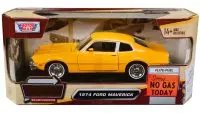 1974 Ford Maverick Yellow Diecast Model 1/24 by Motormax - Forgotten Classics
